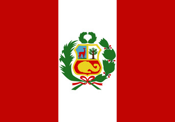 Bandera de Per&uacute; con el escudo