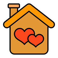 House Filled Line Icon