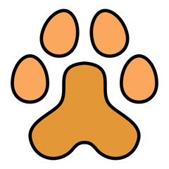 Paw Print Filled Line Icon