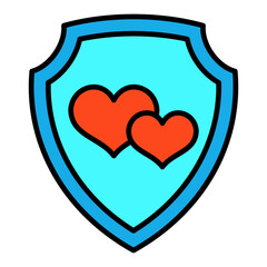 Shield Filled Line Icon