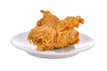 Fried chicken in a plate on transparent png