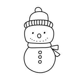 Line Snowman Vector