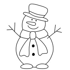 Line Snowman Vector