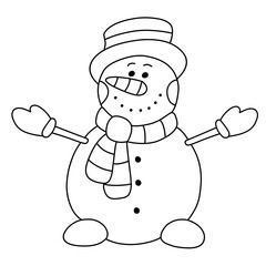 Line Snowman Vector