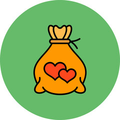 Money Bag Multicolor Circle Filled Line Icon