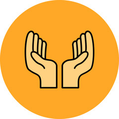 Hands Multicolor Circle Filled Line Icon