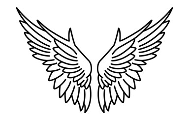 vector angel wings line art style