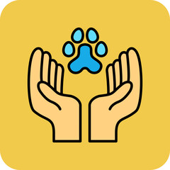 Animal Care Multicolor Round Corner Filled Line Icon