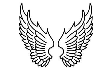 vector angel wings line art style