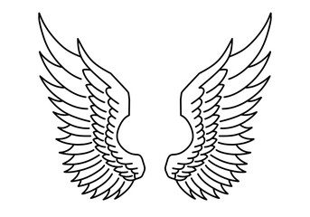 vector angel wings line art style