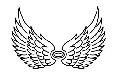 vector angel wings line art style