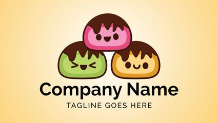 Mochi Japanese rice cake Traditional Asian Food Vector Illustration