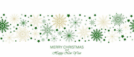 New Year and Christmas background with snowflakes. With space for text. Festive background for invitations, postcards, printing