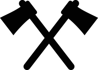 Crossed Axes, Crossed Isolated Axe, Camping Axe, Lumberjack Axe in Vector