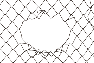 Stainless still Wire mesh rhombus form on white background. Still wire mesh fence