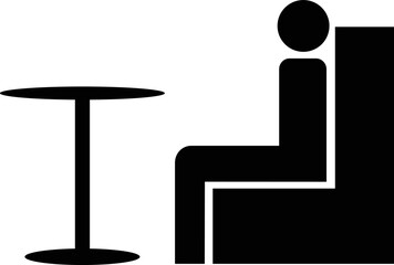 Waiting room icon, outline vector sign, linear style pictogram isolated on white. Symbol, logo illustration.