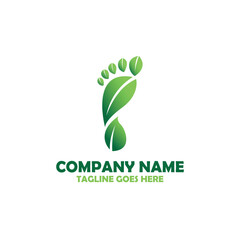 eco friendly logo design. eco foot design vector