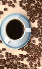 Obraz premium coffee bean coffee drink background by generative AI. AI generated