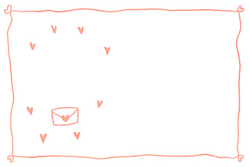 ハートとお手紙のフレーム