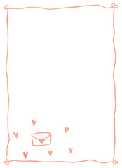 お手紙とハートのフレーム