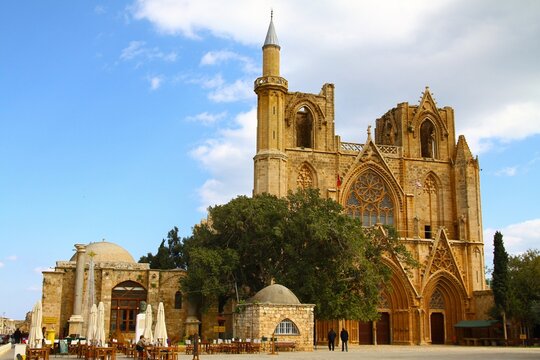 Editorial - Old Lala Mustapha Pasha Mosque (formerly church) in Famagusta - Northern Cyprus - Gazimagusa Mustafa Pasa Camii