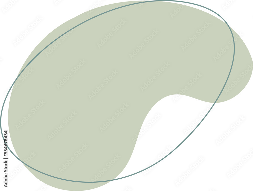 Poster green organic shape. abstract amoeba blots in minimal trendy design with outline circles. forms for 
