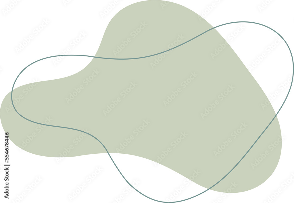 Poster green organic shape. abstract amoeba blots in minimal trendy design with outline circles. forms for 