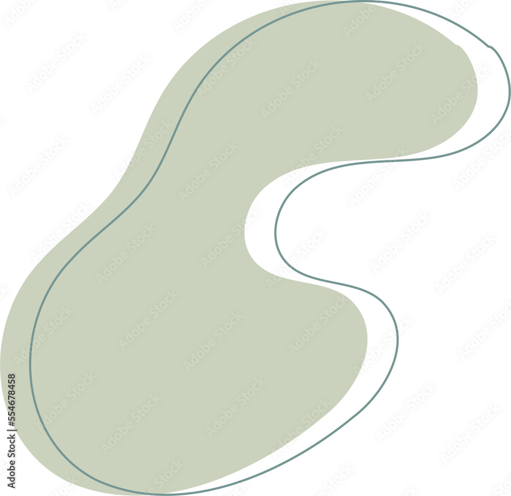 Poster green organic shape. abstract amoeba blots in minimal trendy design with outline circles. forms for 