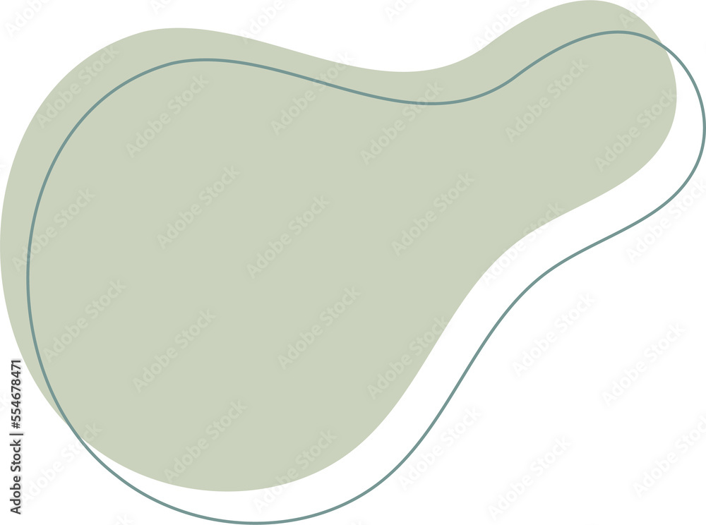 Poster green organic shape. abstract amoeba blots in minimal trendy design with outline circles. forms for 