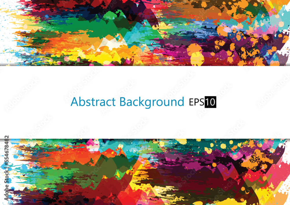 Poster abstract splatter paint colorful background for text design. illustration vector design.