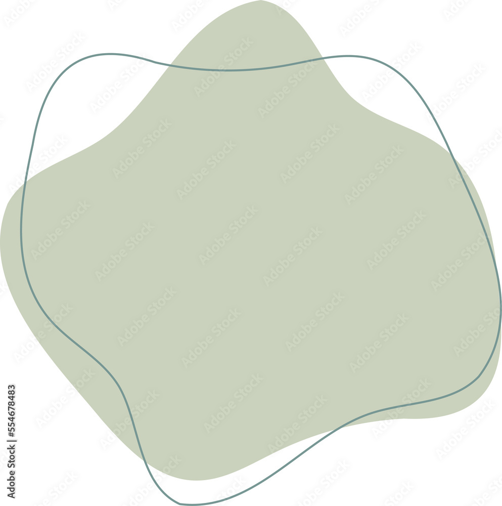 Poster green organic shape. abstract amoeba blots in minimal trendy design with outline circles. forms for 