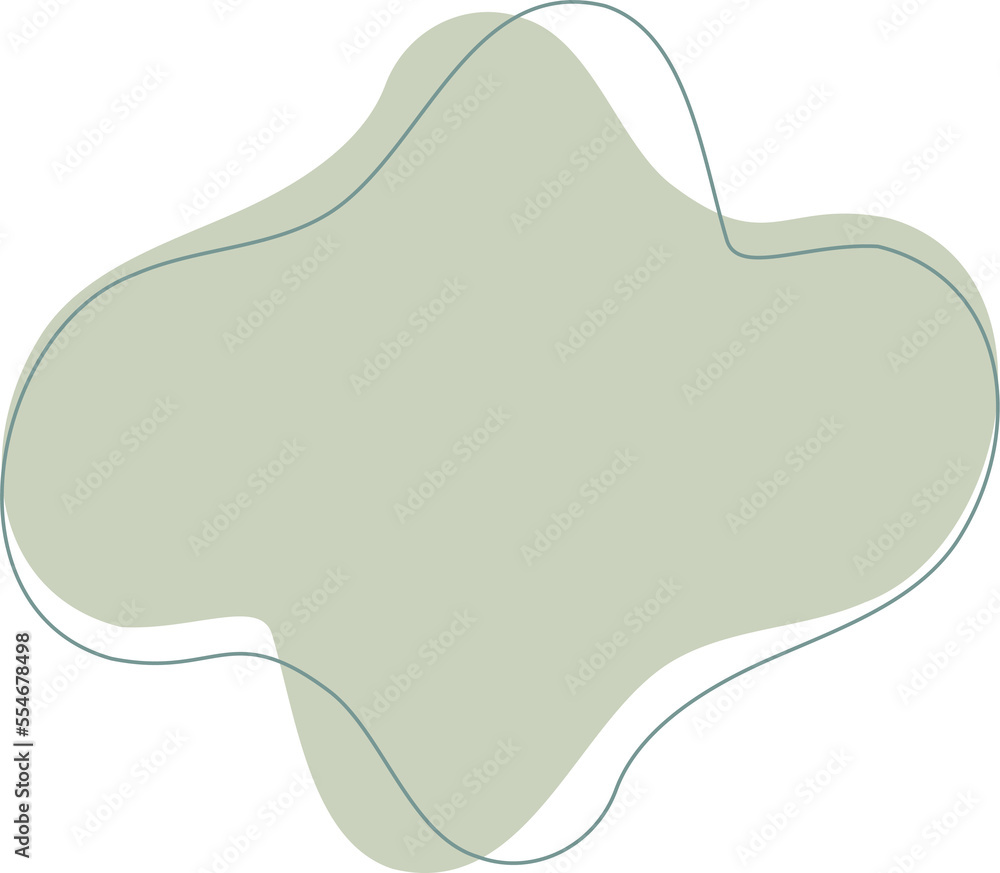 Poster green organic shape. abstract amoeba blots in minimal trendy design with outline circles. forms for 