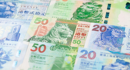 Fototapeta na wymiar Hong Kong notes