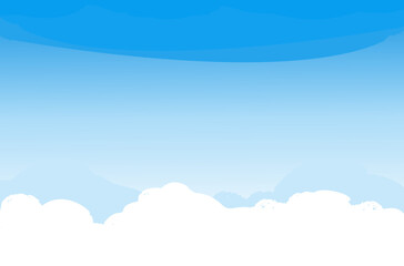 Fluffy cloud on blue sky background vector.