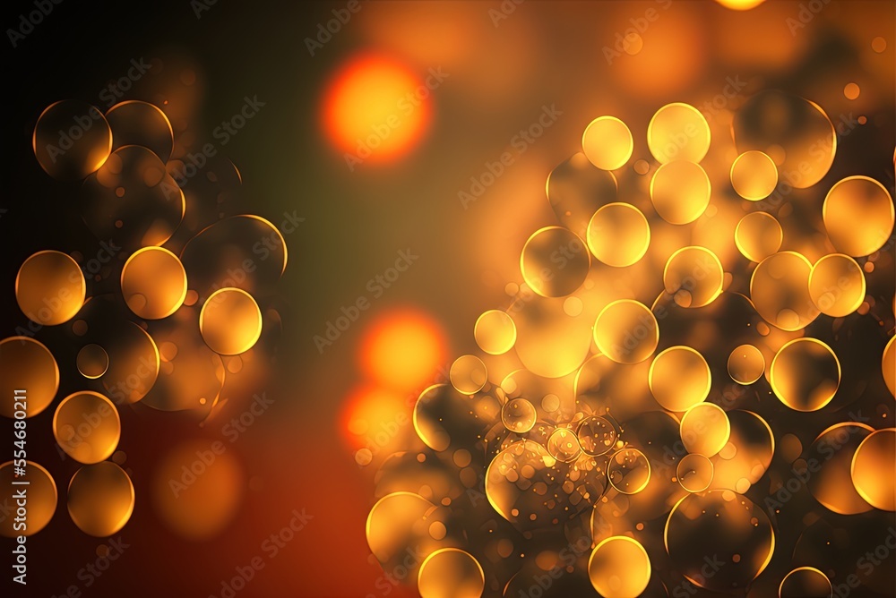 Poster beautiful abstract bokeh backdrop in orange and yellow. generative ai