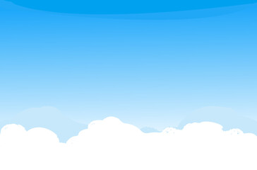 Blue sky with cloud background vector illustration.