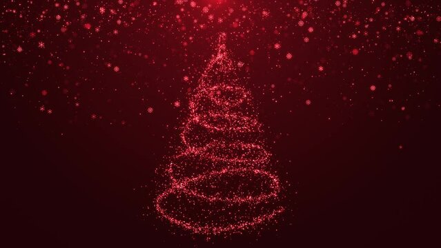 Christmas Tree Middle red loop background