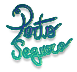 3d illustration. safe harbor green text effect