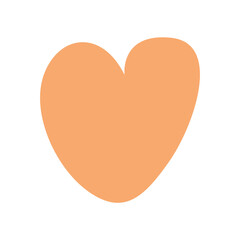 orange heart love valentine