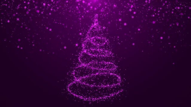 Christmas Tree Middle purple loop background