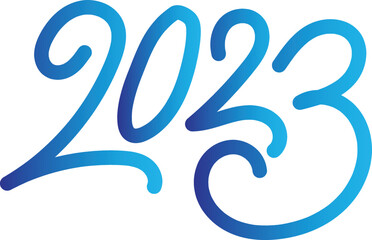 2023 Gradient typography logo design. Happy new year 2023 Lettering  