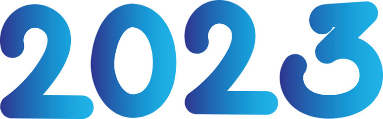 2023 Gradient typography logo design. Happy new year 2023 Lettering  