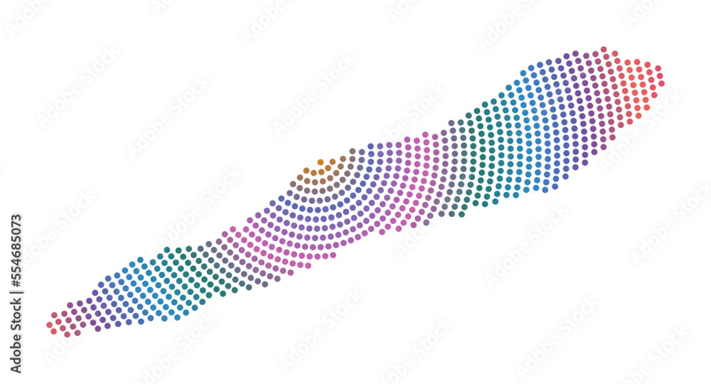 Aufkleber cayman brac dotted map. digital style shape of cayman brac. tech icon of the island with gradiented 