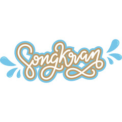 songkran lettering water festival for decoration, website, web, mobile app, printing, banner, logo, poster design,card,social media,template, etc.