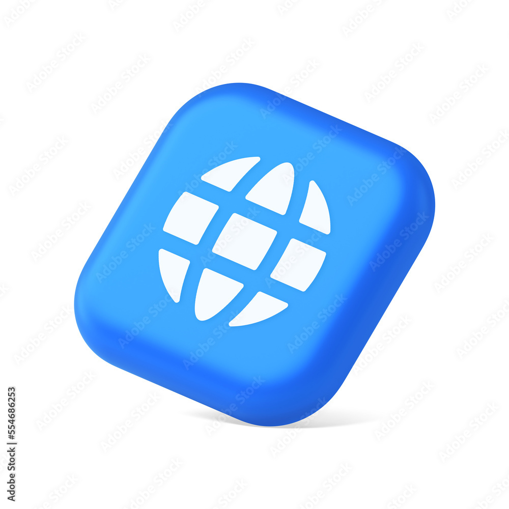 Aufkleber internet connection global web communication button planet globalization technology 3d isometric ico