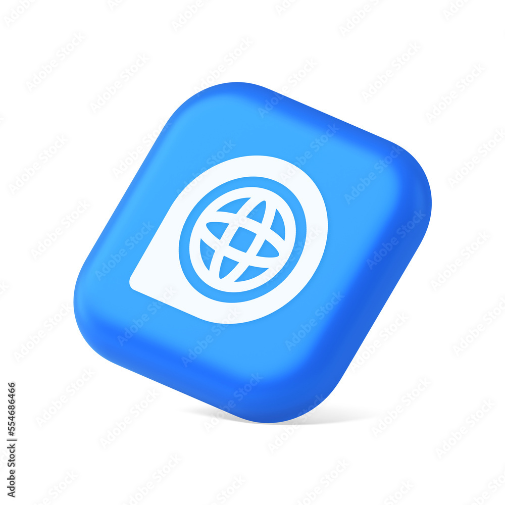 Poster internet access connection pointer button web address global cyberspace communication 3d isometric i