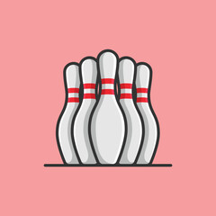 Bowling Ball Cartoon Vector Icon Illustration. Sport Object Icon
