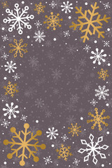 Christmas snowflakes. Design of a greeting card - template. Vector illustration