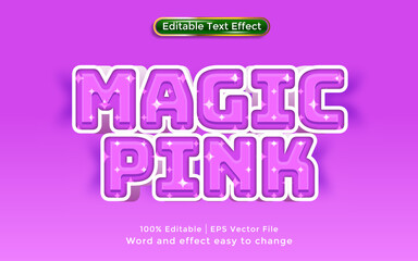 Magic pink text, 3D style text effect