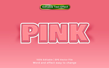 Pink text, 3D style text effect